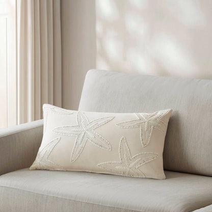 Lily Starfish 1 Piece Cotton Pillow Cover - Linen
