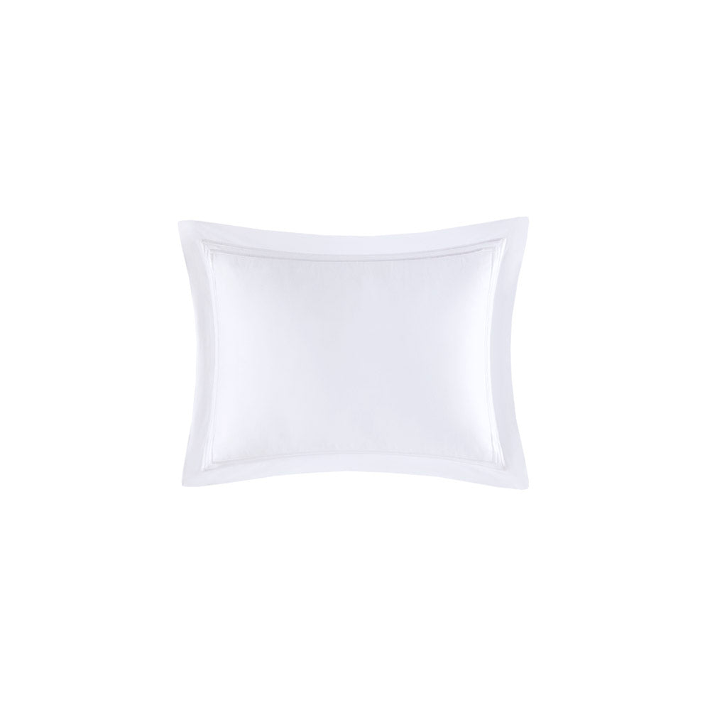 500 Thread Count Luxury Collection 100% Cotton Sateen Embroidered Comforter Set - White/White