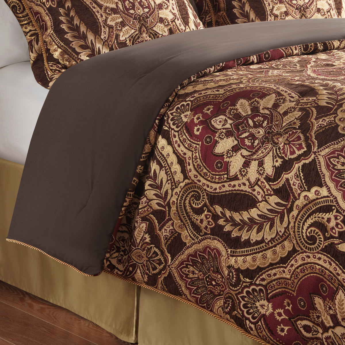 Julius 4 Piece Comforter Set - Burgundy