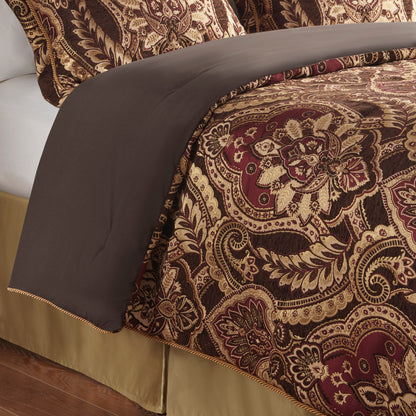 Julius 4 Piece Comforter Set - Burgundy