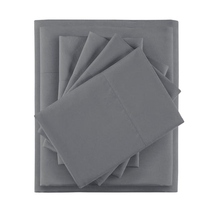 Microfiber Sheet Set with Side Storage Pockets - Charcoal