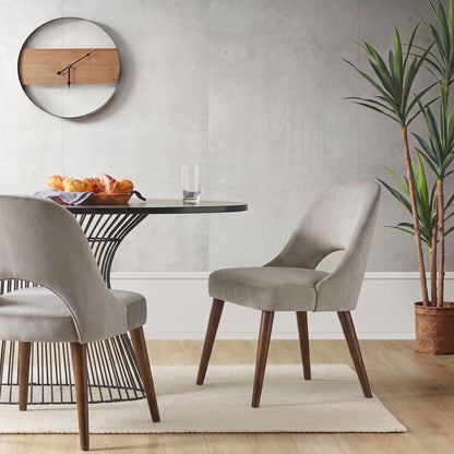 Nola Upholstered Dining Side Chairs with Cutout Back design (Set of 2) - Taupe