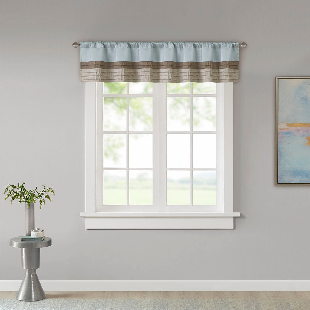 Amherst Polyoni Pintuck Window Valance - Blue