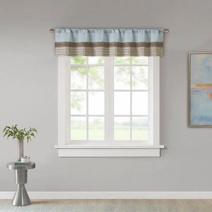 Amherst Polyoni Pintuck Window Valance - Blue