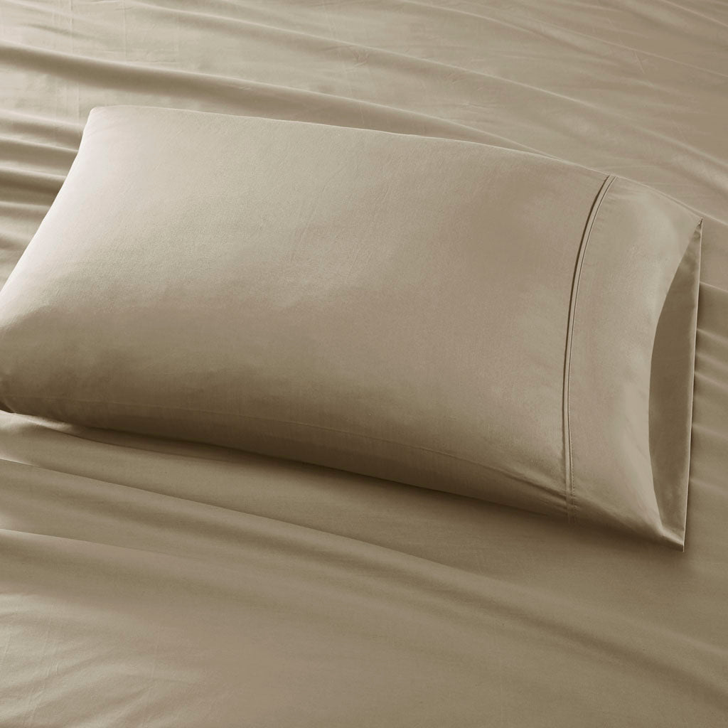 800 Thread Count Cotton Blend Sateen Sheet Set - Khaki