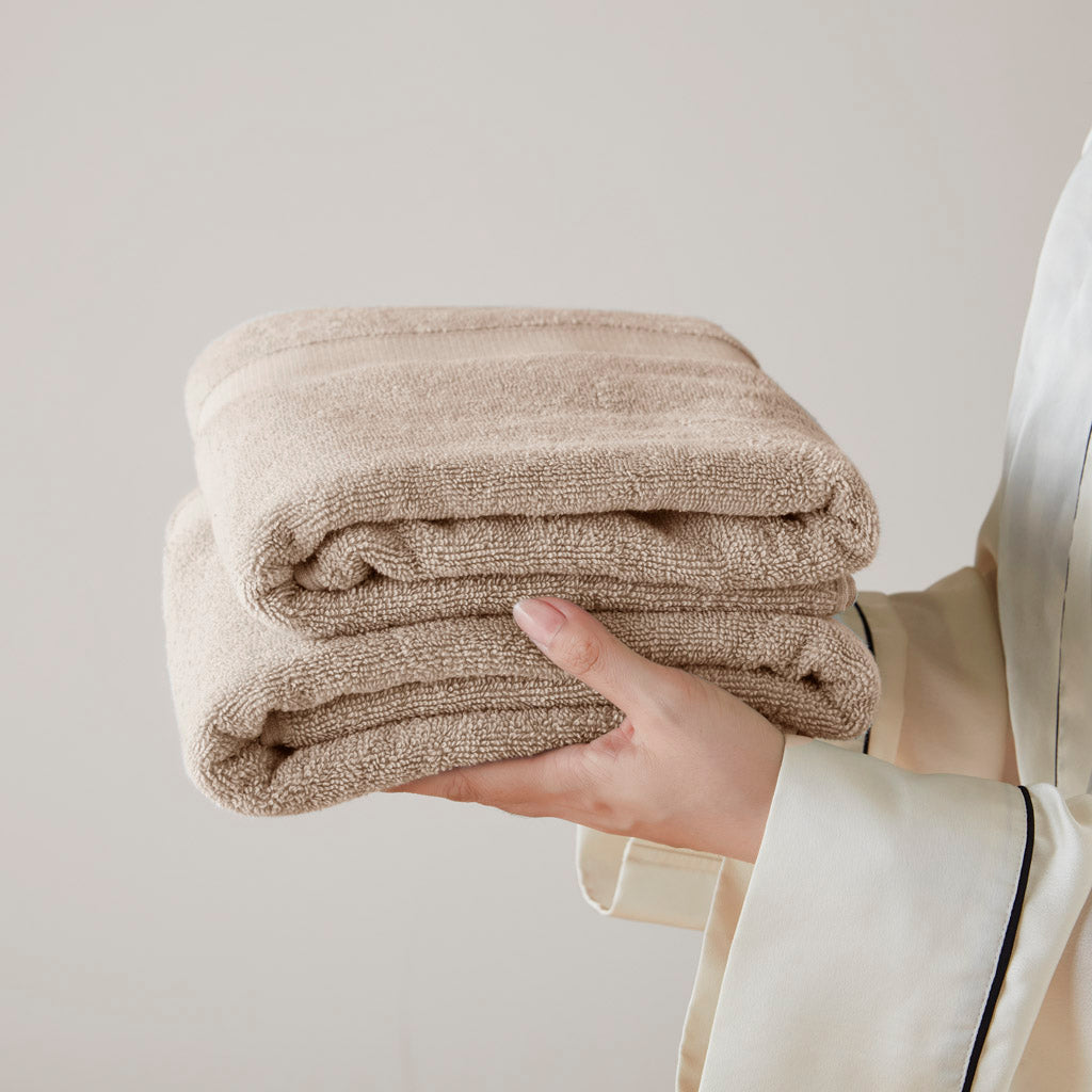 Premium Turkish Cotton 500GSM Plush Towel Set - Beige