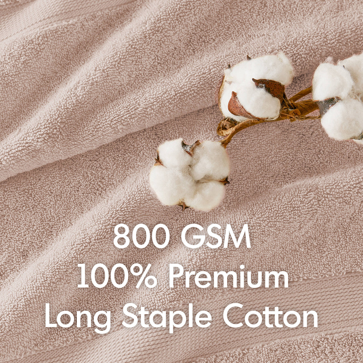 800GSM 100% Cotton 8 Piece Towel Set - Blush