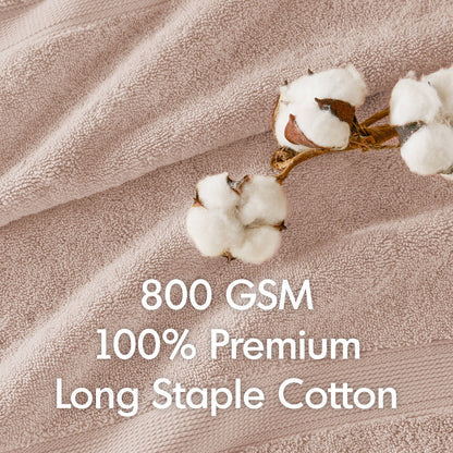 800GSM 100% Cotton 8 Piece Towel Set - Blush