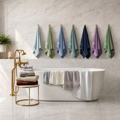 Turkish Cotton 6 Piece Bath Towel Set - Green