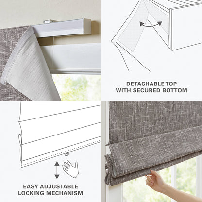Quincy Cordless Roman Shade - Grey