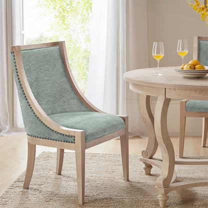 Elmcrest Upholstered Dining Chair with Nailhead Trim - Soft Green