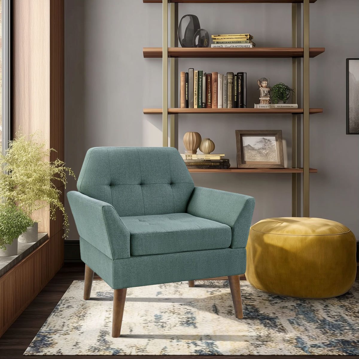 Newtin Mid-Century Modern Lounge Chair - Teal