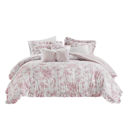 Adele Comforter Set with Decorative Pillows - Pink