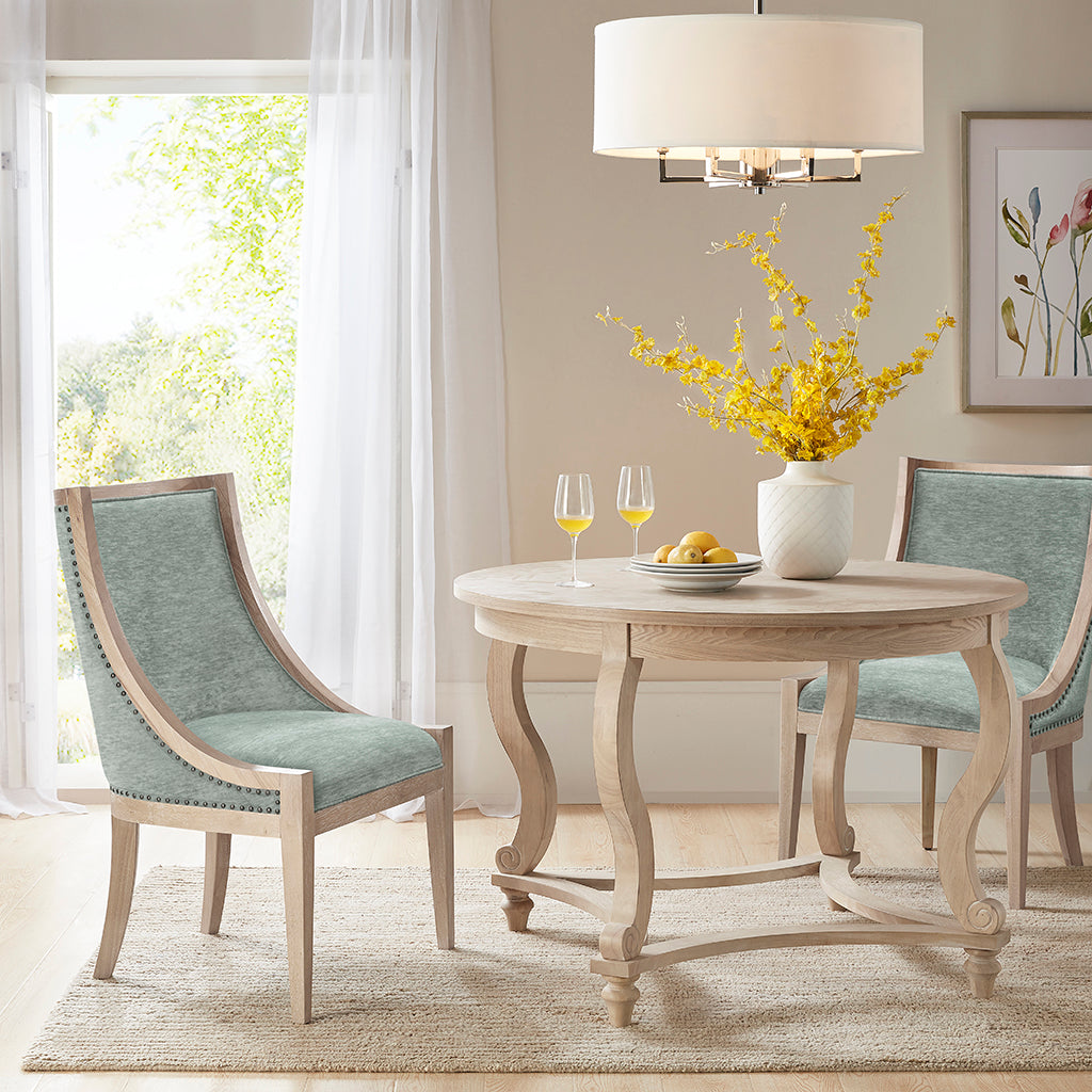 Elmcrest Upholstered Dining Chair with Nailhead Trim - Soft Green