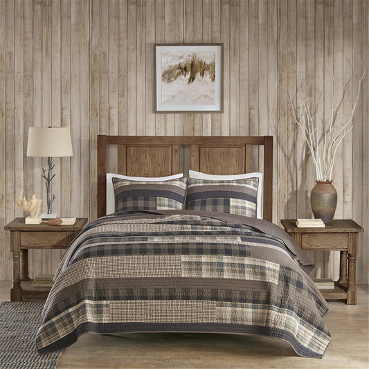 Winter Plains 100% Cotton Oversized Quilt Mini Set - Taupe