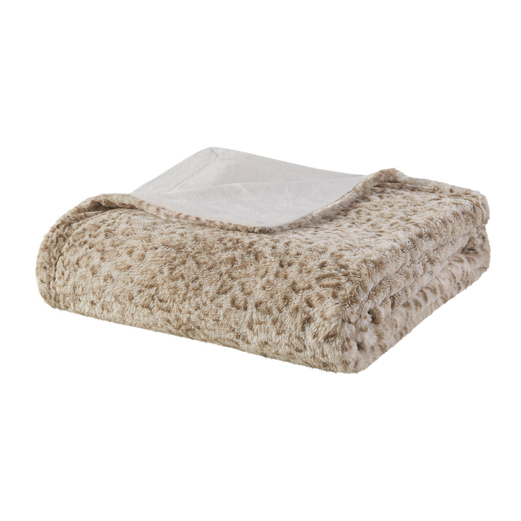 Zuri Oversized Faux Fur Throw - Leopard