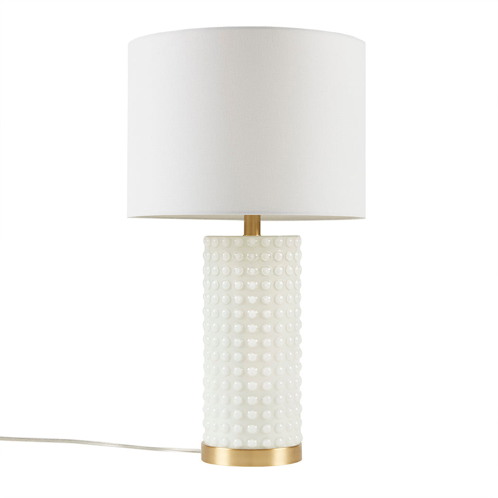 Grace Ivy Textured Dot Table Lamp - White/Gold