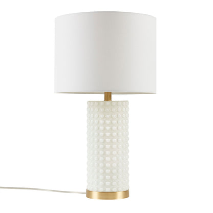 Grace Ivy Textured Dot Table Lamp - White/Gold