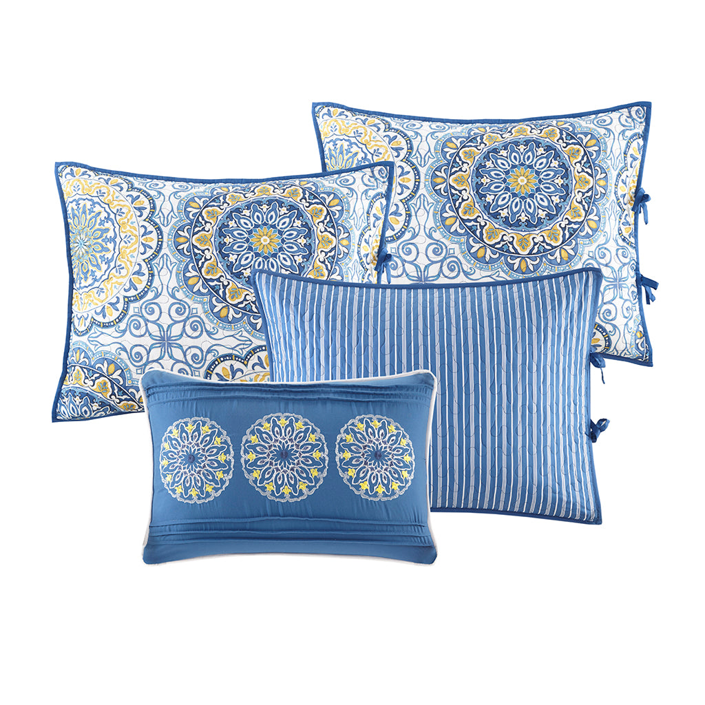 Tangiers 6 Piece Reversible Daybed Cover Set - Blue