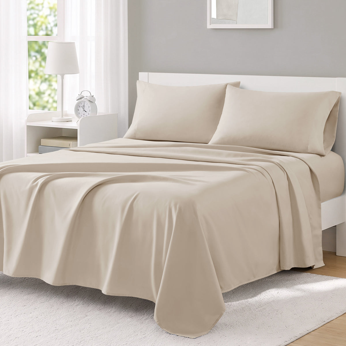 Microfiber All Season Soft Touch Sheet Set - Beige