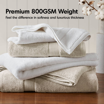 800GSM 100% Cotton Bath Sheet 2 Piece Set - White