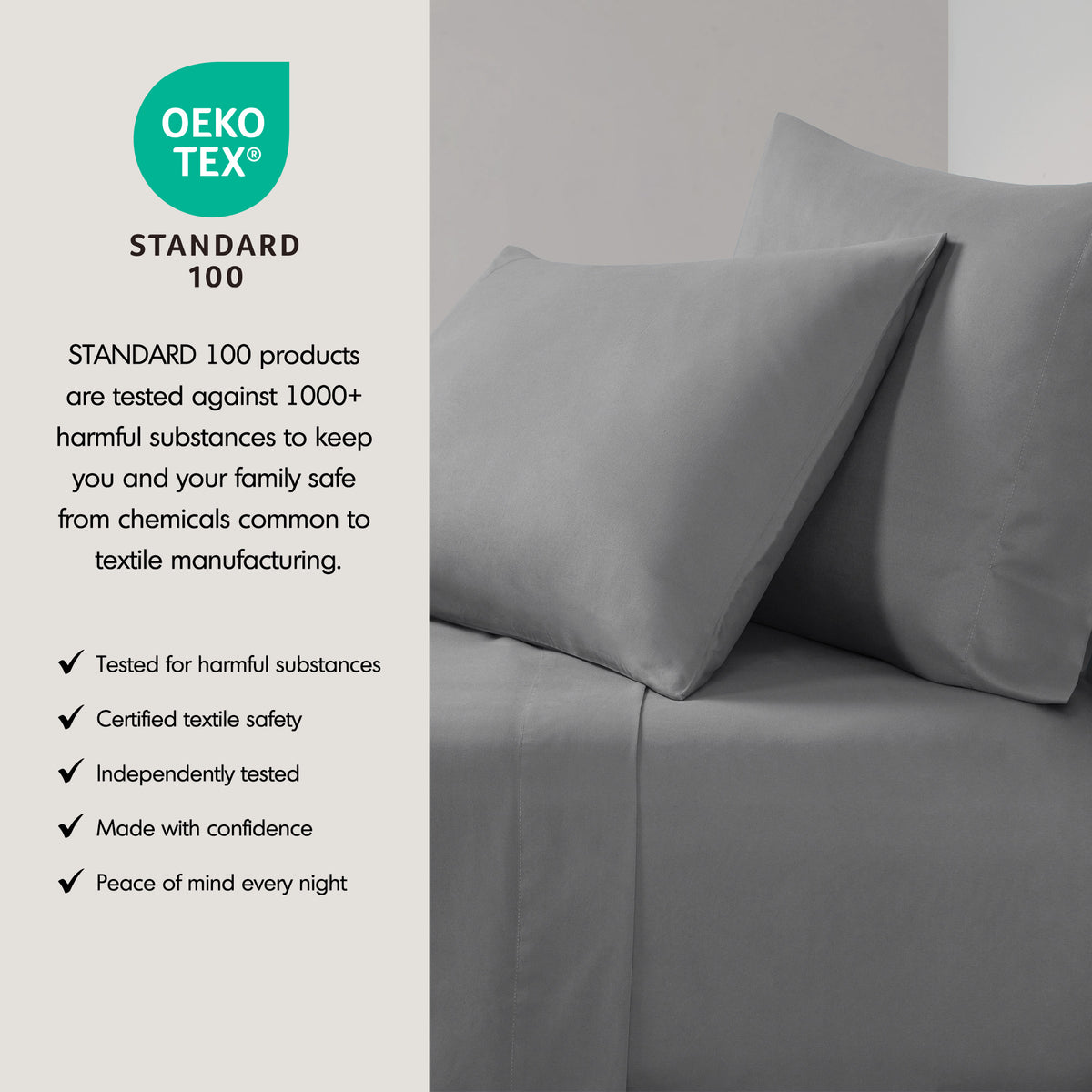 Microfiber All Season Soft Touch Sheet Set - Charcoal