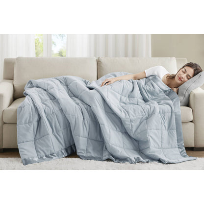 Windom Lightweight Down Alternative Blanket with Satin Trim - Blue