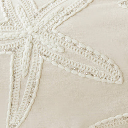 Lily Starfish 1 Piece Cotton Pillow Cover - Linen