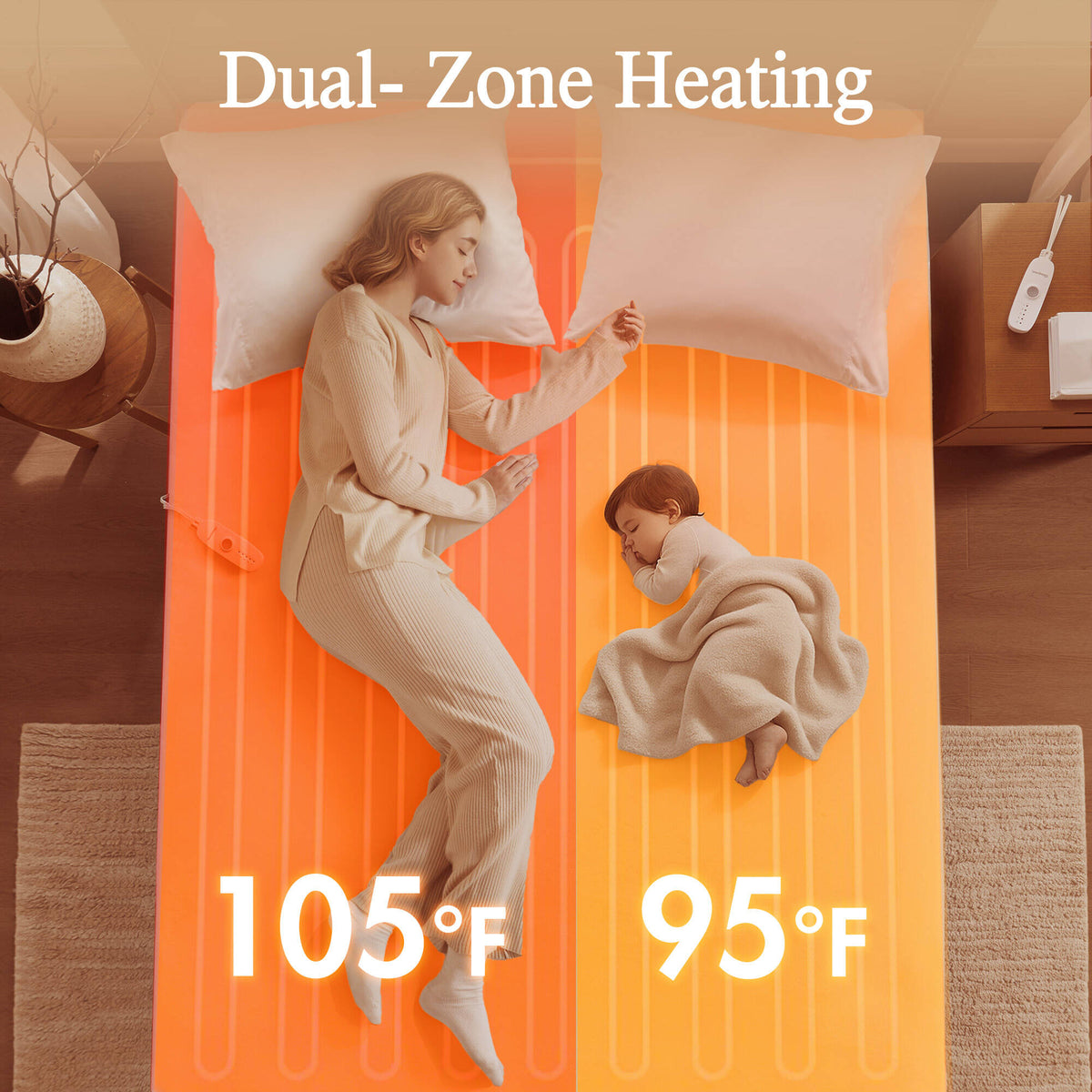 Nonwoven Heated Mattress Pad - White