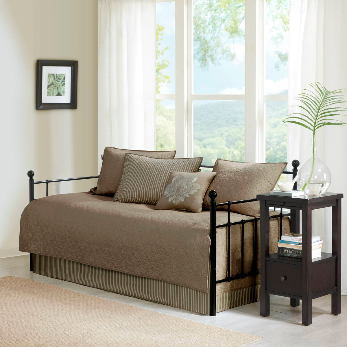 Quebec 6 Piece Reversible Daybed Cover Set - Khaki