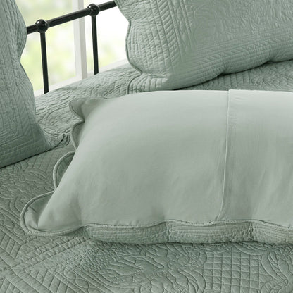 Tuscany 6 Piece Reversible Scalloped Edge Daybed Cover Set - Seafoam