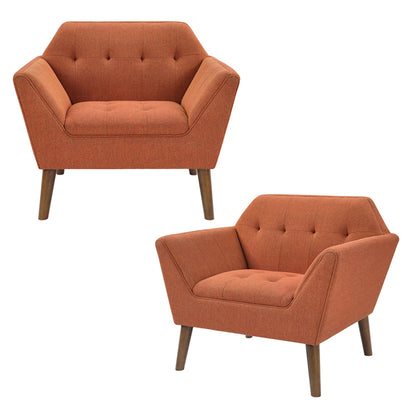 Newport Wide Mid-Century Modern Lounge Chair Set of 2 - Spice