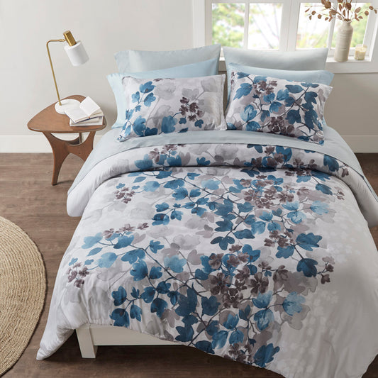 Alexis Comforter Set with Bed Sheets - Blue