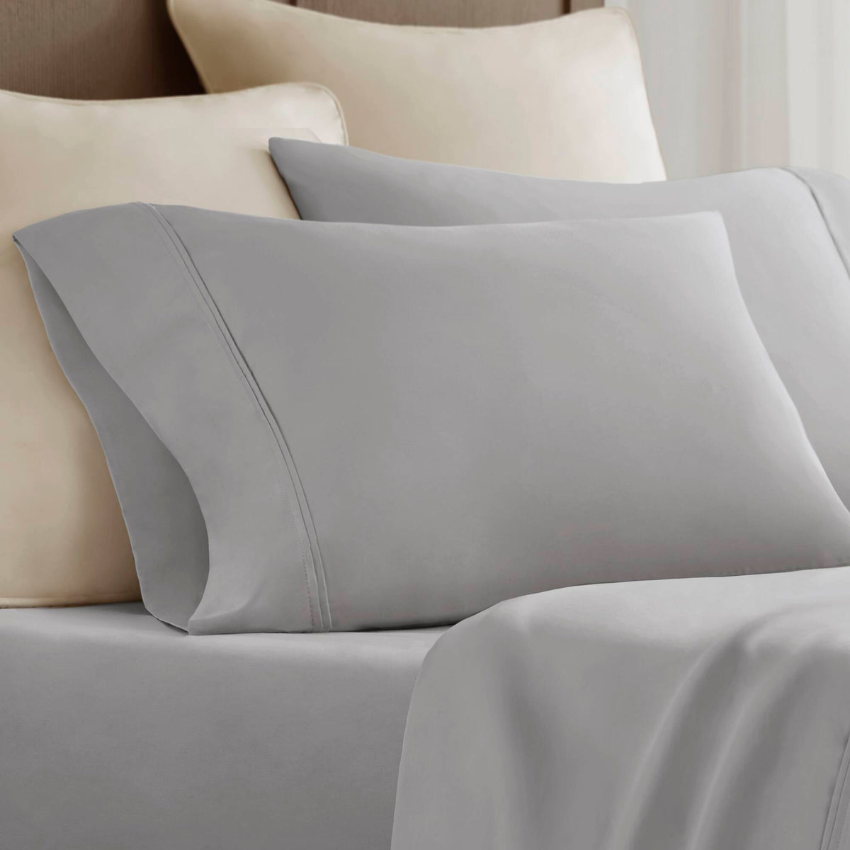 100% Egyptian Cotton Sateen Sheet Set - Gray