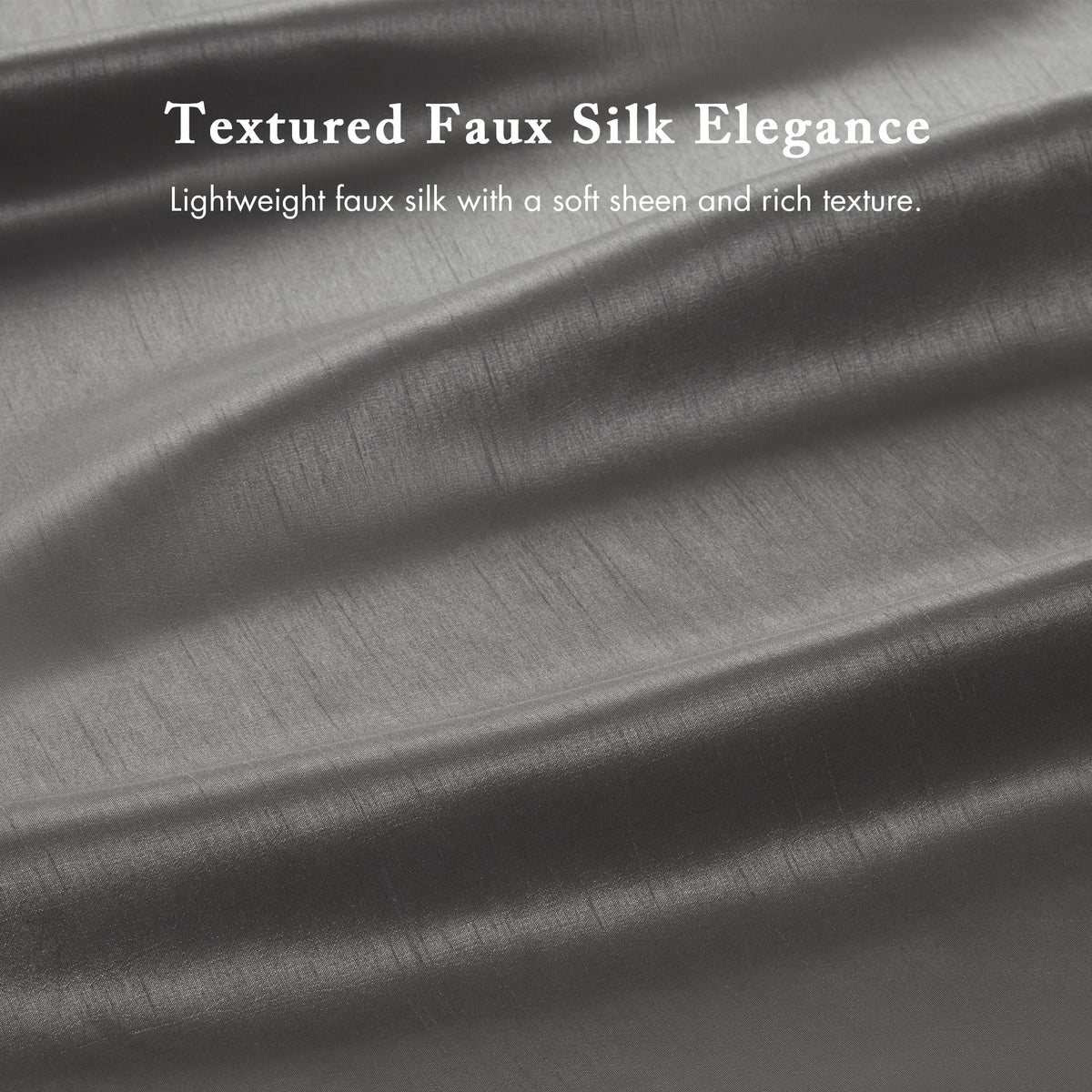 Amherst Faux Silk Shower Curtain - Grey