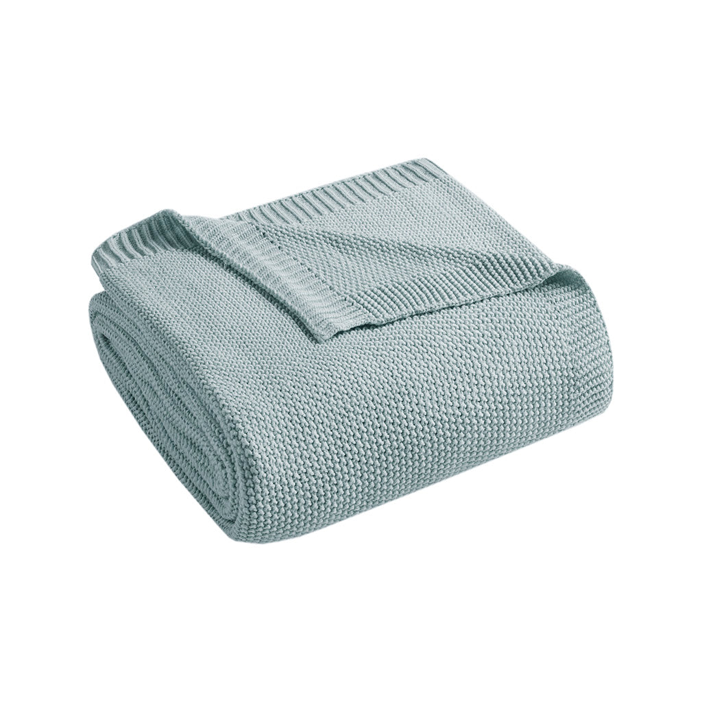 Bree Knit Blanket - Light Blue