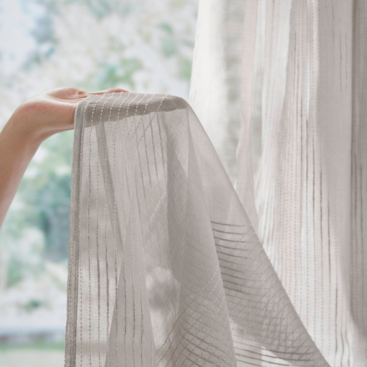Anna Sheer Shower Curtain - Grey