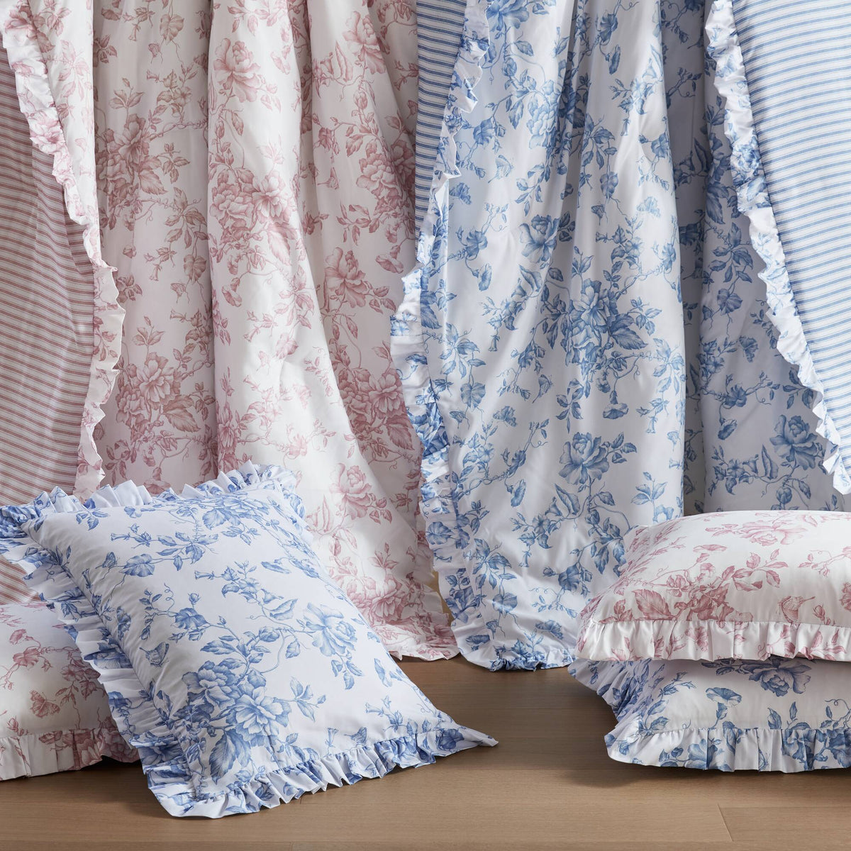 Adele Comforter Set with Decorative Pillows - Pink