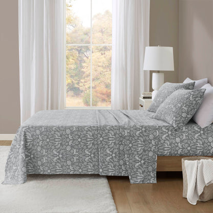 Cozy Cotton Flannel Printed Sheet Set - Winter Fauna