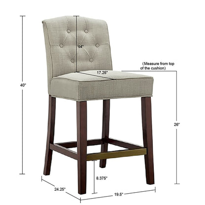 Marian Tufted Counter Stool - Tan
