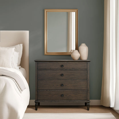 Victoria 4-drawer wood dresser (40") - Antique Brown