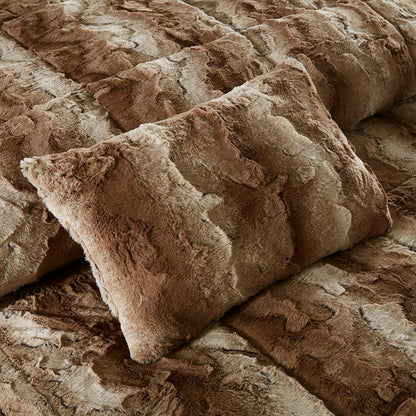 Zuri Faux Fur Comforter Set - Tan