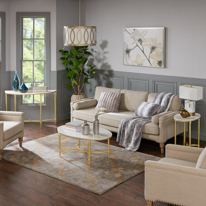 Bordeaux Console Table - White/Gold