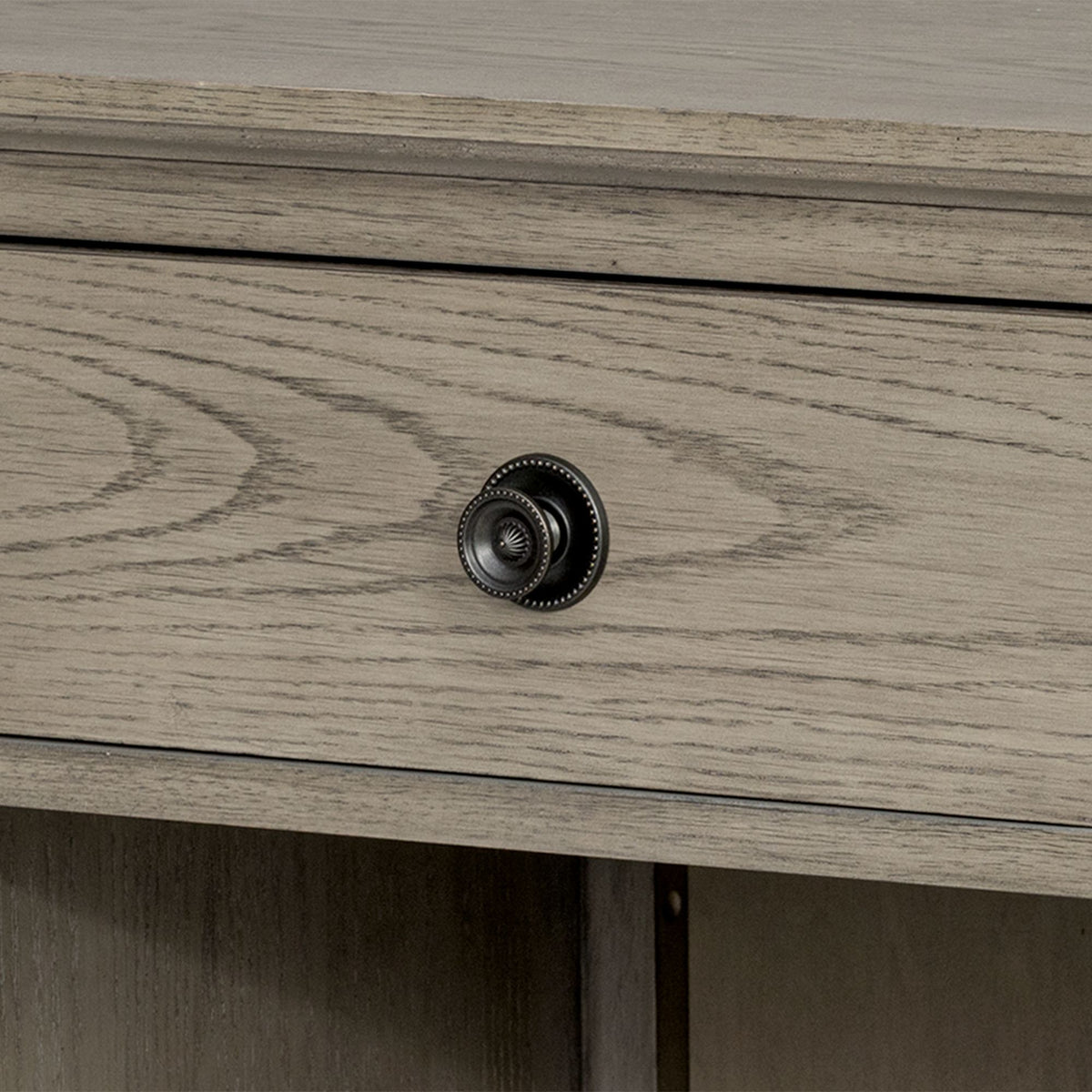 Victoria one-drawer wood nightstand with shelf - Reclaimed Grey