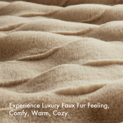 Vivienne Faux Fur Throw - Tan