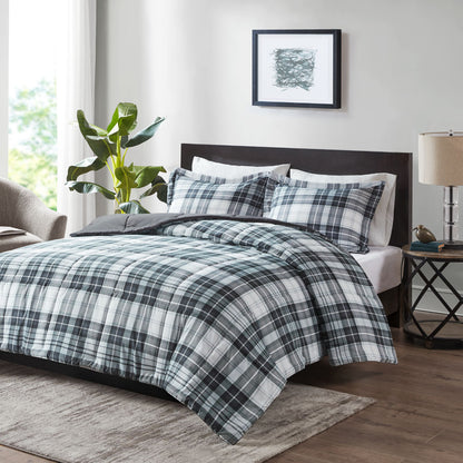 Parkston 3M Scotchgard Down Alternative All Season Comforter Set - Black/White
