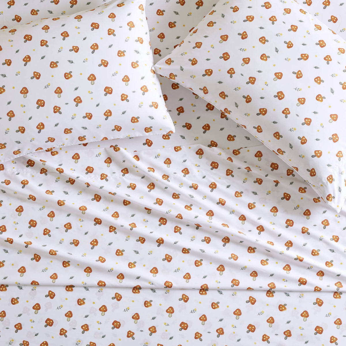Printed Microfiber Sheet Set - Mushroom