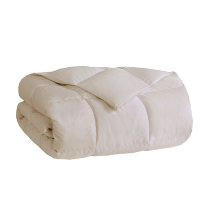 Heavy Warmth Goose Feather and Down Oversize Comforter - Cream