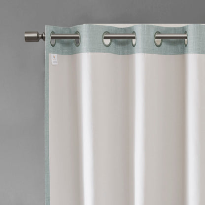 Maya Printed Heathered Blackout Window Patio Panel - Dusty Seafoam