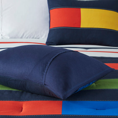 Morris Stripe Printed Comforter Set - Multi